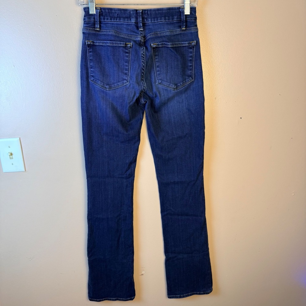 Frame Le Mini Boot High Rise Dark Wash Bootcut Jeans Size 26 Indigo Stretch - Picture 8 of 9